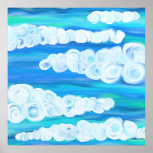 Swirly Clouds Poster (Voorkant)