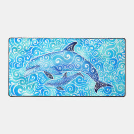 Swirly Dolphin Family Bureaumat