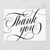 Swirly Elegant Black Script Thank You Briefkaart (Voorkant)