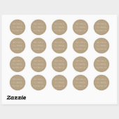 Swirly en script bruiloft tan ronde sticker (Vel)