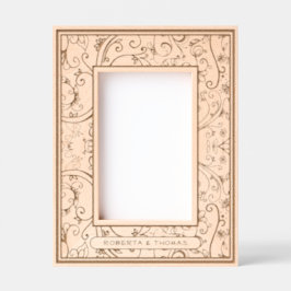 Swirly Flourish All Over Design met namen 4x6P Gegraveerde Lijstjes