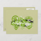 Swirly Flower Design Briefkaart (Voorkant / Achterkant)