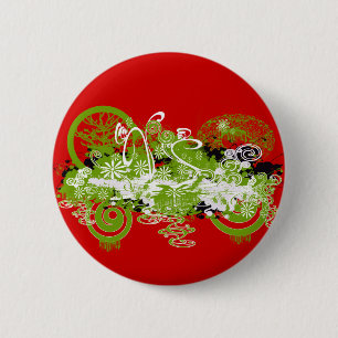 Swirly Flower Design Ronde Button 5,7 Cm