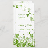 Swirly Ierse shamrock in een weide Bruiloft Kaart (Voorkant / Achterkant)