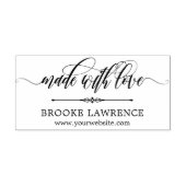 Swirly Kalligrafie Gemaakt met Liefde - Jouw naam Rubberstempel