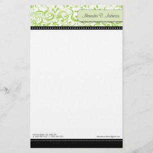Swirly Limoen Boutique Designer Stationery Briefpapier