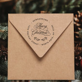 Swirly Merry Christmas Script Retouradres Rubberstempel