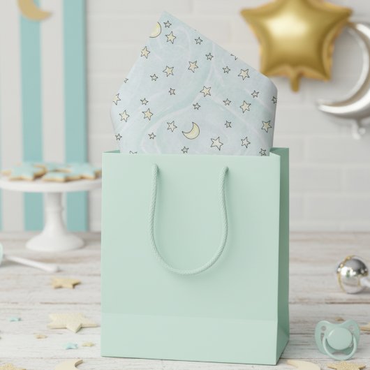 Swirly Mint Stars & Moons Tissuepapier