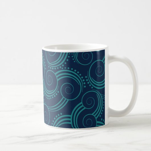 Swirly Ocean Waves Koffiemok (Rechts)