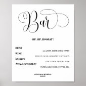 Swirly Open bar Menu bruiloft teken Poster (Voorkant)