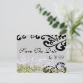 Swirly Paarse & Groen Save The Date Aankondigingskaart (Staand voorkant)