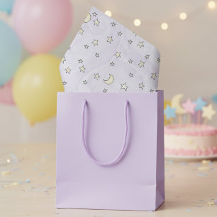 Swirly Pastel Paarse sterren en manen Tissuepapier