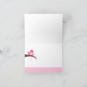 Swirly Pink Bird Note Kaart Bedankt Note Gevouwen (Binnen)