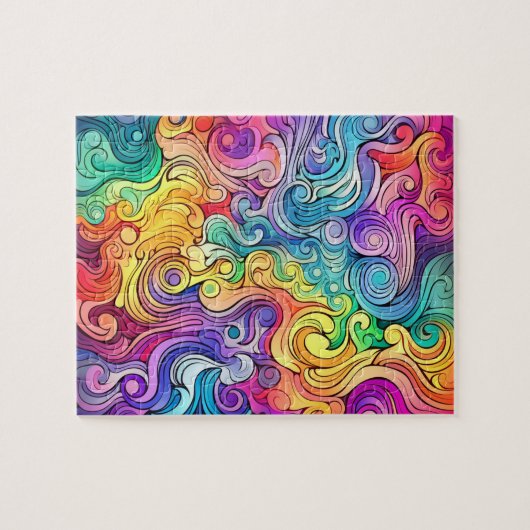 Swirly Rainbow Jigsaw Puzzel (Horizontaal)