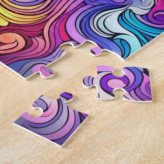 Swirly Rainbow Jigsaw Puzzel (Zijkant)