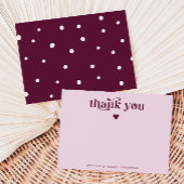 Swirly Retro Dank je hart Cranberry Notitiekaartje