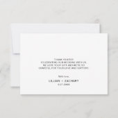 Swirly Script Moody Blue Wedding Dank je kaart (Achterkant)