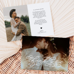 Swirly Script Wedding Dank u Foto Bedankkaart