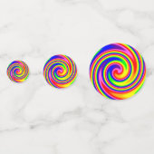 Swirly spiraal helder vloeiende kleuren vrolijk confetti (Voorkanten)
