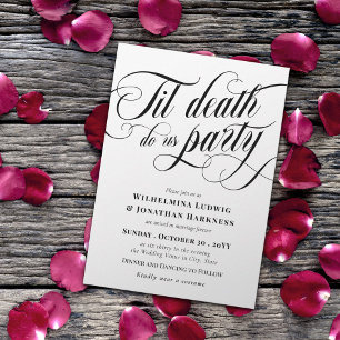 Swirly Til Death Do Us Party Elegant Gothic Weddin Kaart