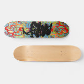 Swirly Tree met Vogels Skateboard (Horizontaal)