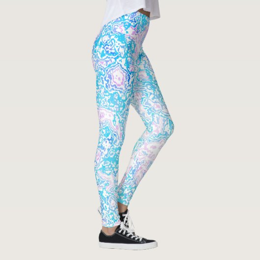 Swirly Trippy Groovy Hippie Boho Funky Marble Leggings (Rechts)