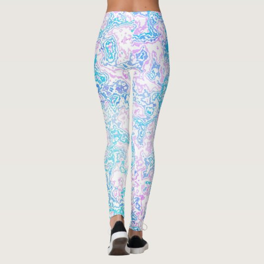 Swirly Trippy Groovy Hippie Boho Funky Marble Leggings (Achterkant)