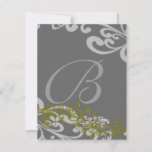 Swirly uw foto bruiloft uitnodiging (Achterkant)