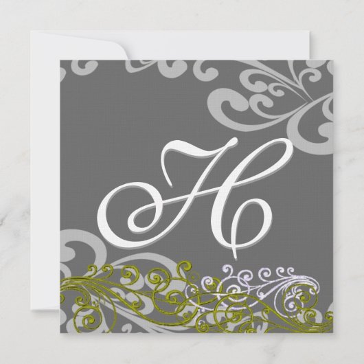 Swirly uw foto bruiloft uitnodiging (Achterkant)