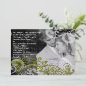 Swirly uw foto bruiloft uitnodiging (Staand voorkant)