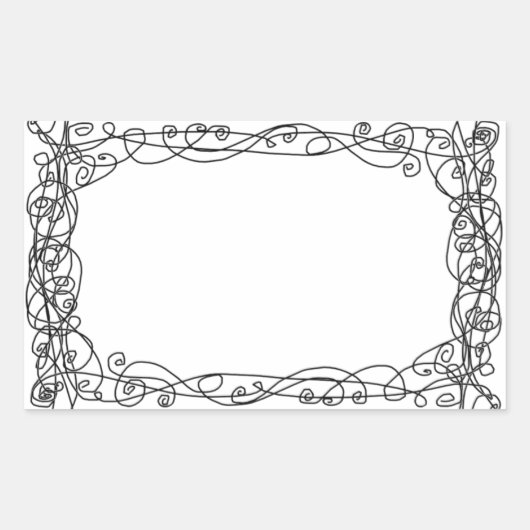 Swirly Vines Sticker Bookplate (Voorkant)