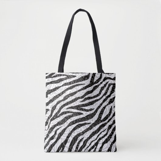 Swirly Zebra-ontwerp Draagtas (Voorkant)