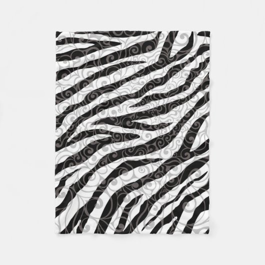 Swirly Zebra-ontwerp Fleece Deken (Voorkant)