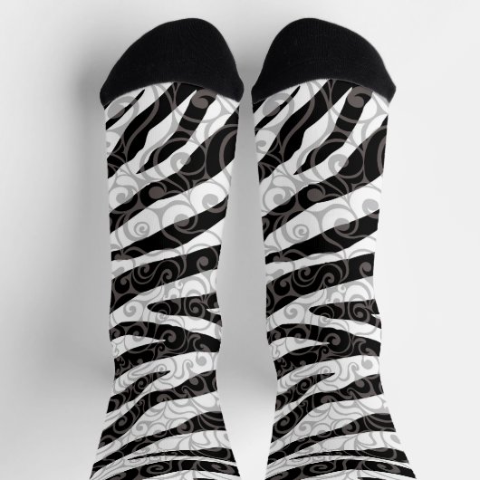Swirly Zebra-ontwerp Sokken (Top)