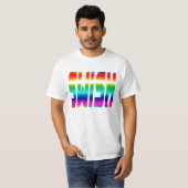 Swish with regenboogkleurige letters. t-shirt (Voorkant volledig)
