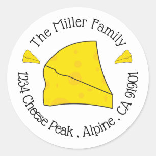 Swiss cheese doodle retouradres stickers