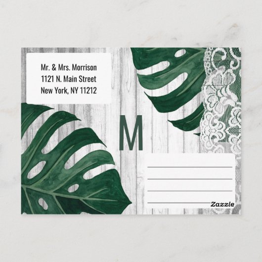 Swiss Cheese Leaf String Light Lace Gold Save Datu Briefkaart (Achterkant)