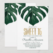 Swiss Cheese Leaf String Lights Lace Gold Sweet 16 Kaart (Voorkant / Achterkant)