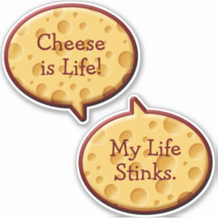 Swiss Cheese Speech Bubbles Sticker Set