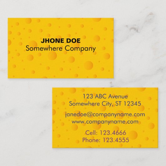 Swiss Cheezy Texture Pattern Visitekaartje (Voorkant / Achterkant)