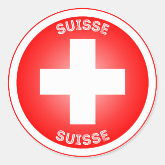 Swiss Cross Suisse Circle Shape Ronde Sticker