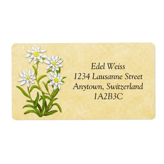 Swiss Edelweiss Flowers Étiquette personnalisable (Devant)