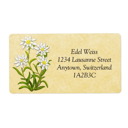 Swiss Edelweiss Flowers  Label (Voorkant)