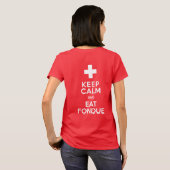 Swiss Holiday Keep Calm and Eat Fondue Funny T-shirt (Achterkant volledig)