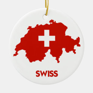 SWISS MAP KERAMISCH ORNAMENT