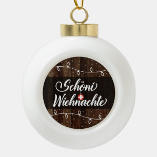 Swiss Merry Kerstmis, Schöni Wiehnachte Keramische Bal Ornament