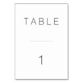 Swiss Modern Table Number Kaart (Voorkant)