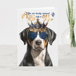Swiss Mountain Dog King voor Dag Grappige Verjaard Kaart