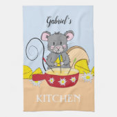 Swiss Mouse Making Fromage Fondue Serviette de cui (Vertical)