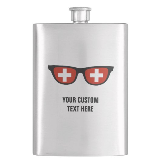 Swiss Shades aangepaste kolf Heupfles (Voorkant)